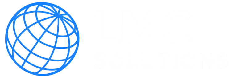 Logo LMC Solutions (globe wireframe argent)